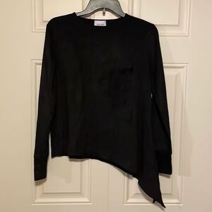 LONG Sleeve Black High- Low Shirt Size 20